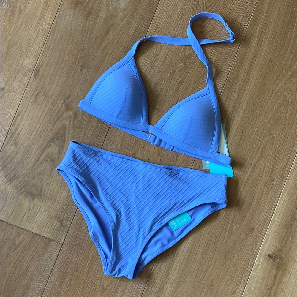 NWT H&M Periwinkle Bikini Set Halter Style Swimwear